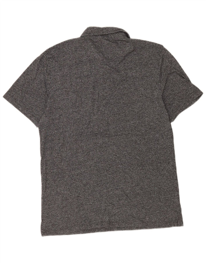 Reiss Mens Polo Shirt Medium Grey Flecked Cotton