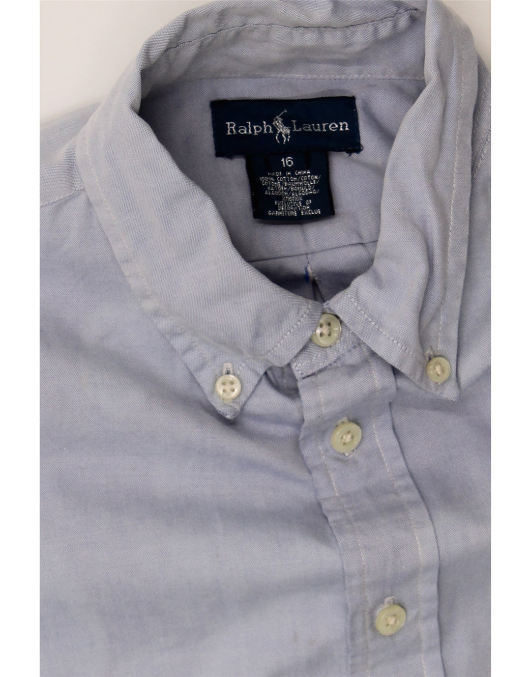 RALPH LAUREN Boys Shirt 15-16 Years Blue Cotton Vintage Ralph Lauren and Second-Hand Ralph Lauren from Messina Hembry 