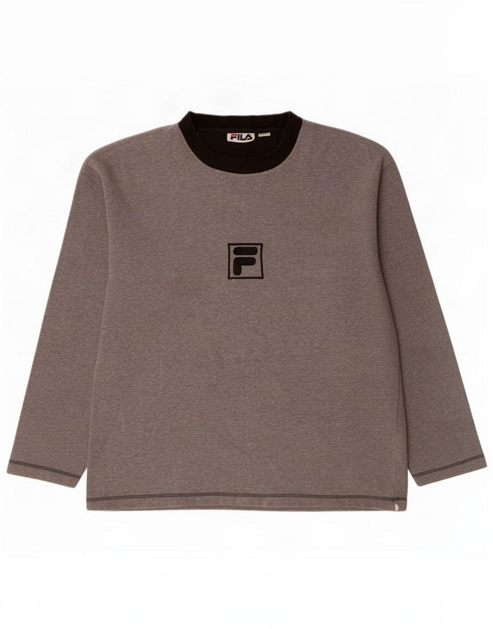 Fila Mens Graphic Top Long Sleeve Large Grey