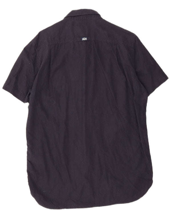 Superdry Mens Short Sleeve Shirt XL Navy Blue Cotton