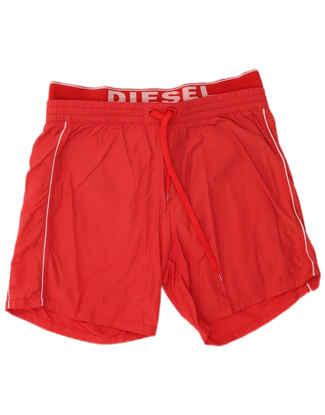Diesel Mens Graphic Swimming Shorts Medium  Red Cotton