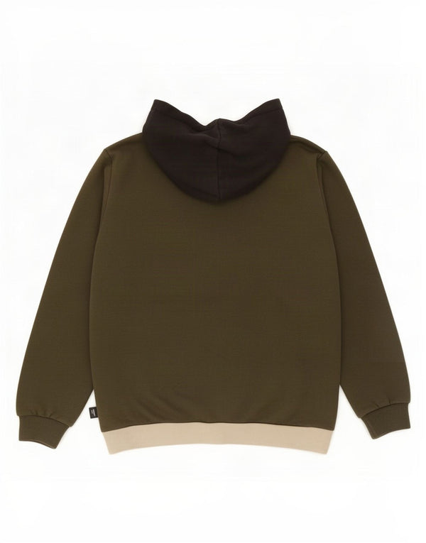Puma Boys Graphic Hoodie Jumper 11-12 Years Khaki Colourblock Cotton
