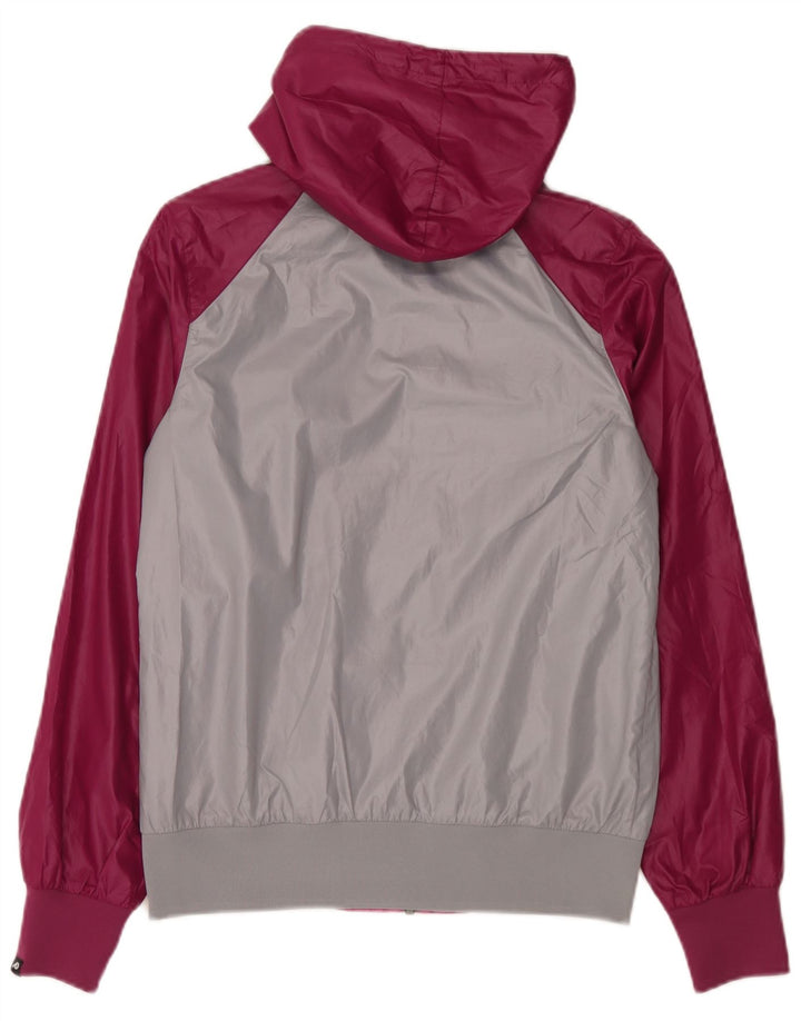 Nike Womens Hooded Rain Jacket UK 14 Medium Pink Colourblock Polyester