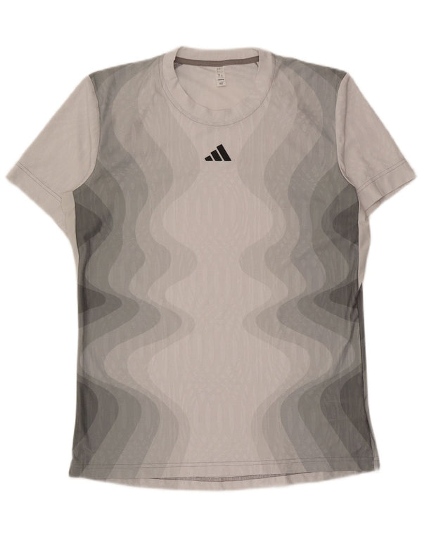 Adidas Mens Aeroready Graphic T-Shirt Top Large Grey Tie Dye Polyester