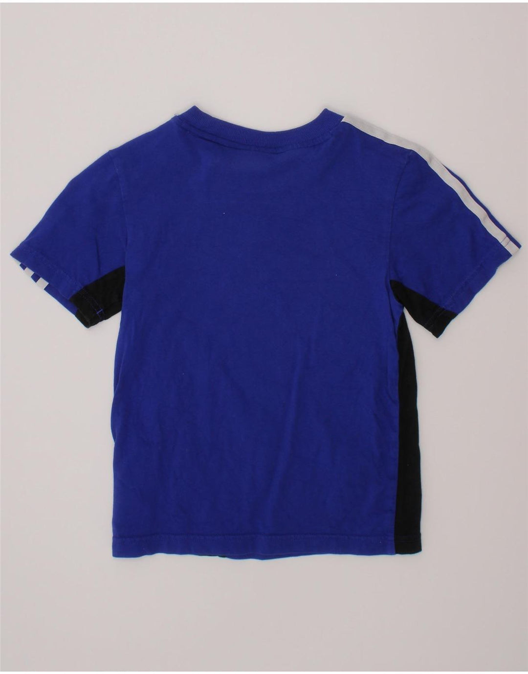 ADIDAS Boys T-Shirt Top 5-6 Years Blue Colourblock Cotton