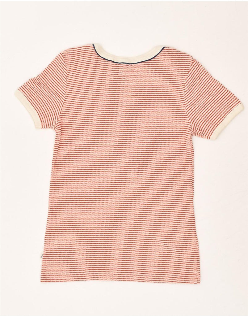 LEE Womens Slim Fit T-Shirt Top UK 8 Small Red Striped Cotton | Vintage Lee | Thrift | Second-Hand Lee | Used Clothing | Messina Hembry 