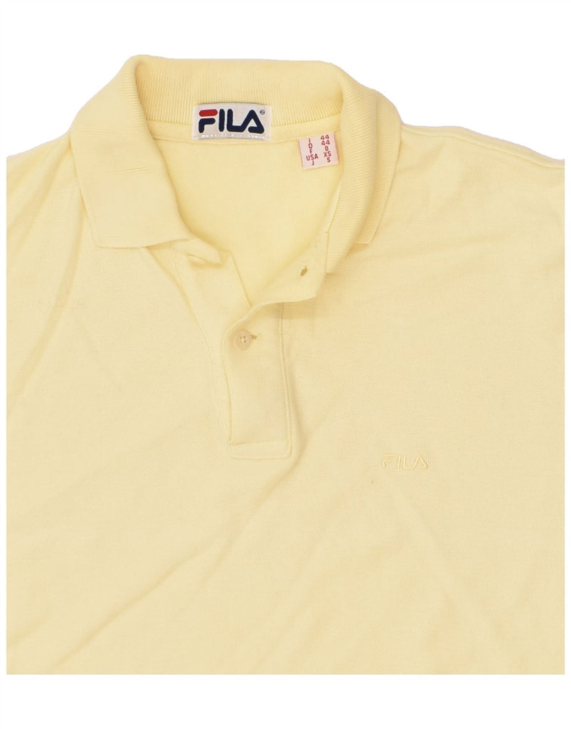 FILA Mens Long Sleeve Polo Shirt IT 44 XS Yellow | Vintage Fila | Thrift | Second-Hand Fila | Used Clothing | Messina Hembry 