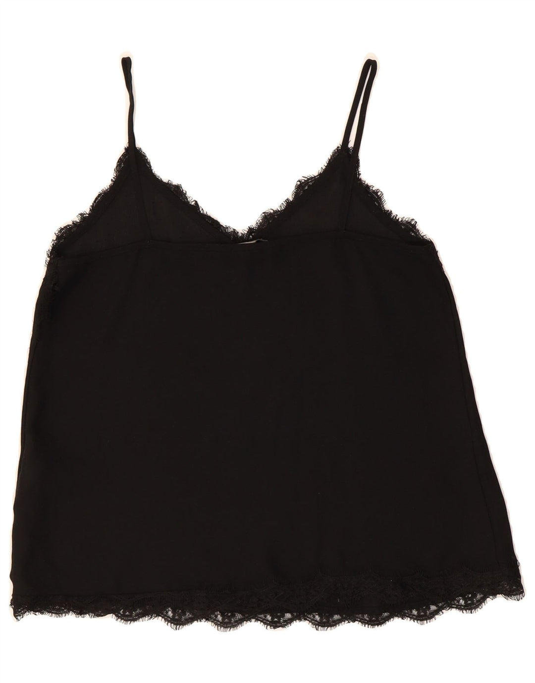 ZARA Womens Cami Top UK 6 XS Black Polyester Vintage Zara and Second-Hand Zara from Messina Hembry 