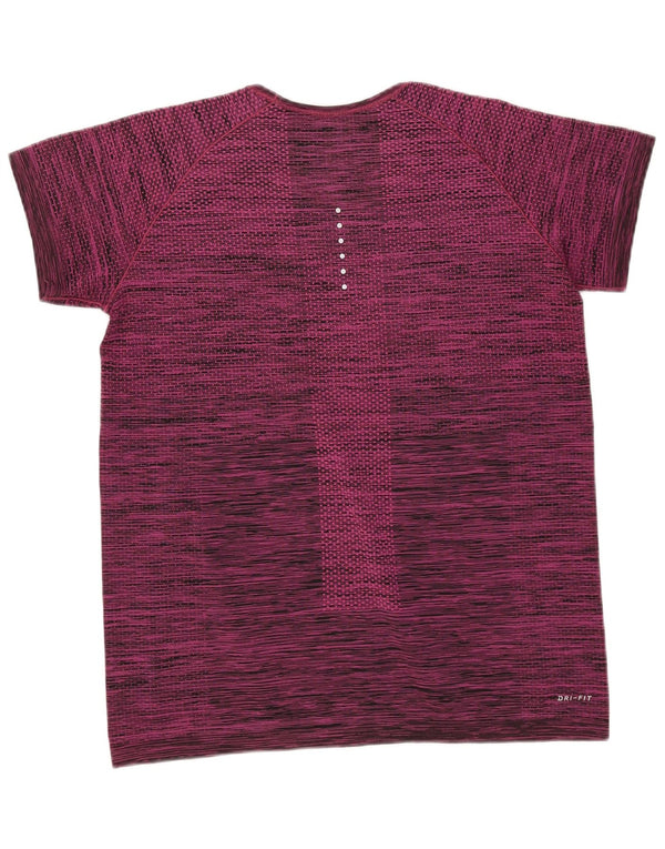 Nike Womens Dri Fit T-Shirt Top UK 18 XL Pink Flecked