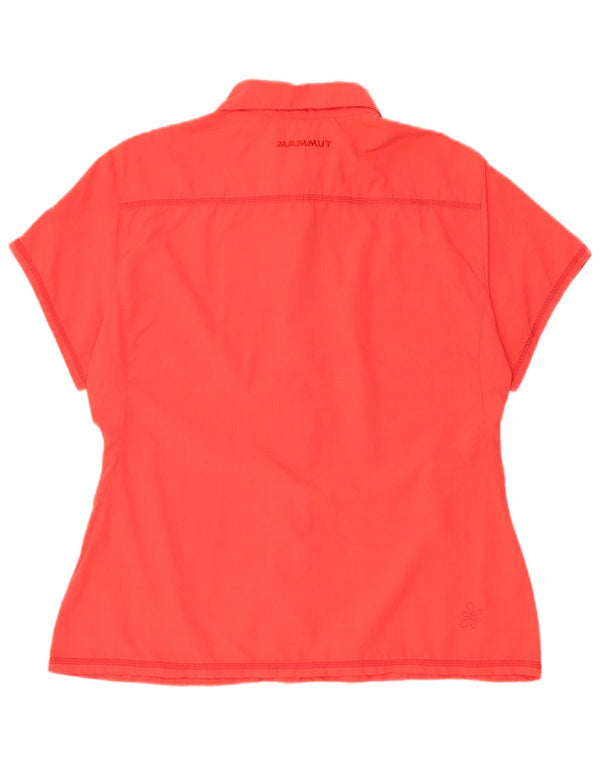 Mammut Womens Graphic Short Sleeve Shirt UK 14 Large Red Polyamide
