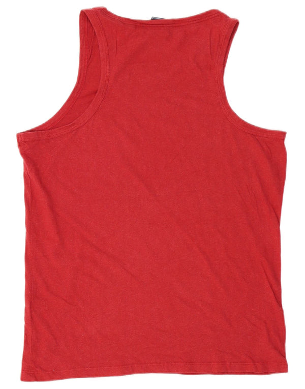 SUPERDRY Mens Vest Top Large Red Cotton