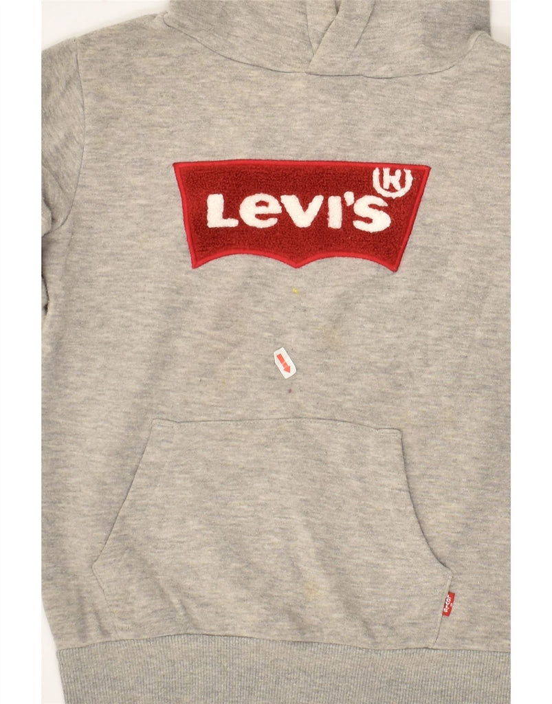 LEVI'S Boys Graphic Hoodie Jumper 11-12 Years Small Grey Cotton | Vintage Levi's | Thrift | Second-Hand Levi's | Used Clothing | Messina Hembry 