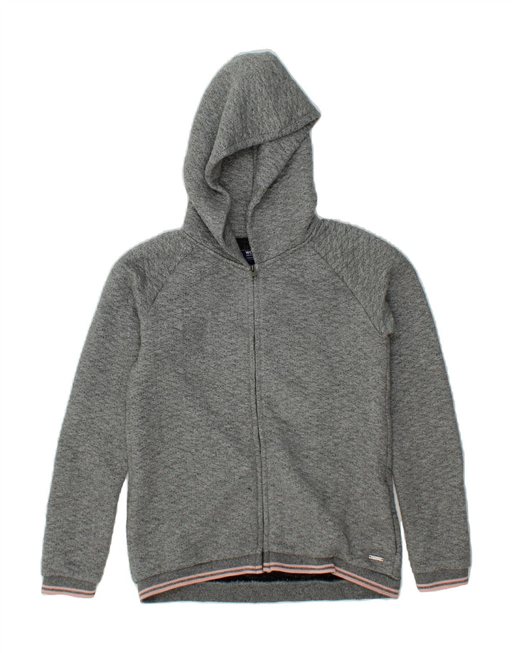 WOOLRICH Girls Zip Hoodie Sweater 11-12 Years Grey Polyester Vintage Woolrich and Second-Hand Woolrich from Messina Hembry 