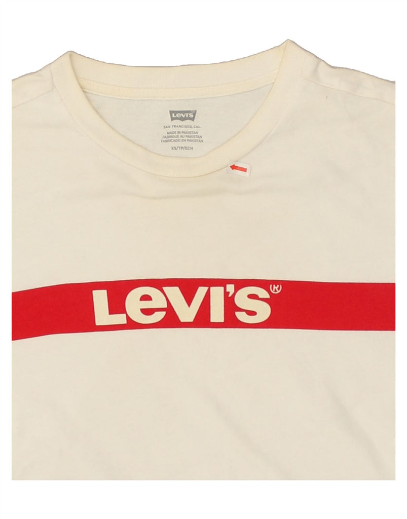 LEVI'S Mens Graphic T-Shirt Top XS Off White Cotton | Vintage Levi's | Thrift | Second-Hand Levi's | Used Clothing | Messina Hembry 