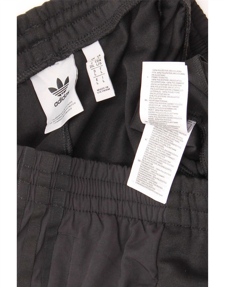 Adidas Mens Tracksuit Trousers Joggers Large Black Colourblock Polyester