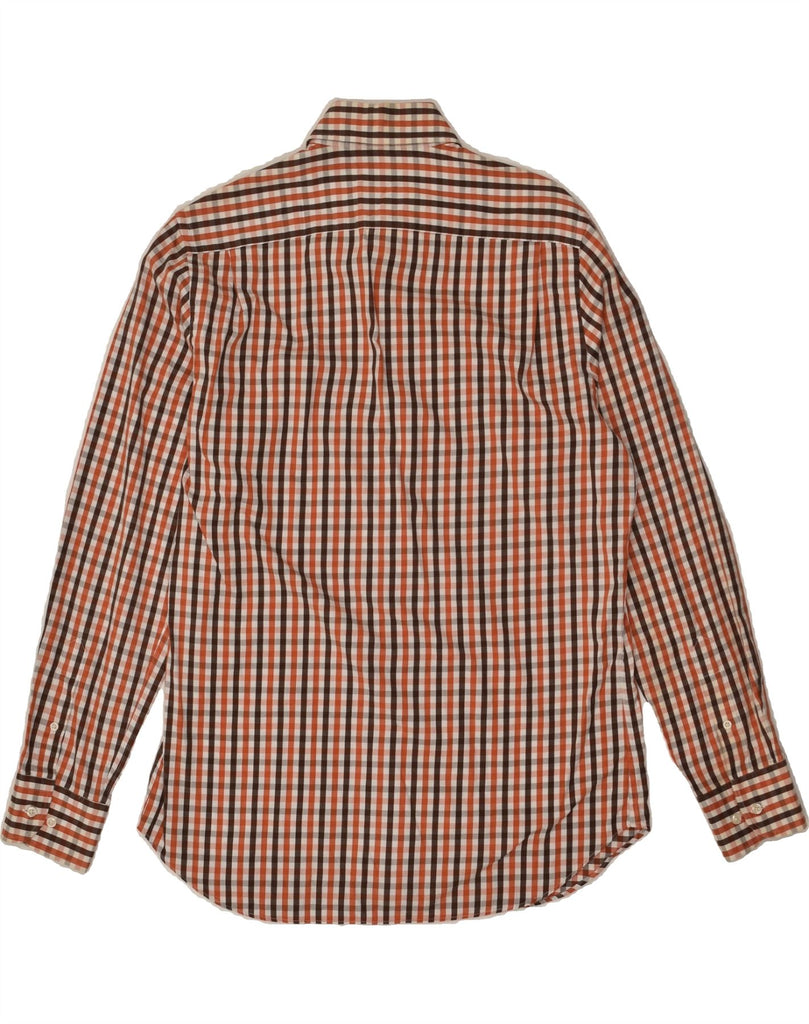 MASSIMO DUTTI Mens Shirt Medium Orange Check Cotton Vintage Massimo Dutti and Second-Hand Massimo Dutti from Messina Hembry 