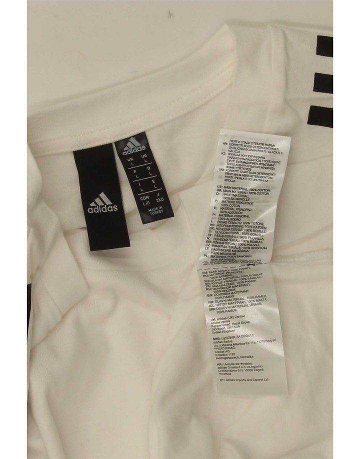 Adidas Mens Graphic T-Shirt Top Large White Cotton