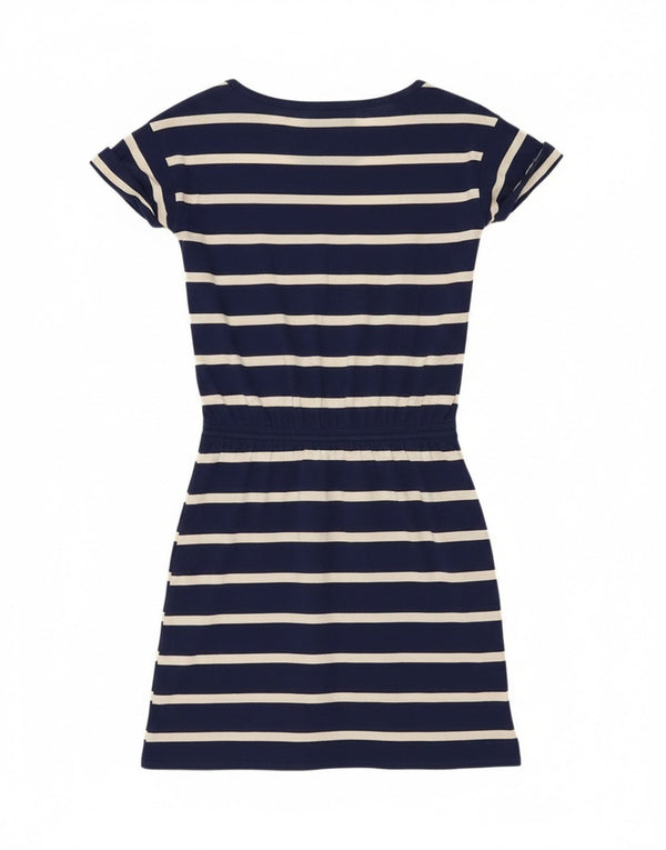 Tommy Hilfiger Womens T-Shirt Dress UK 10 Small Navy Blue Striped Cotton