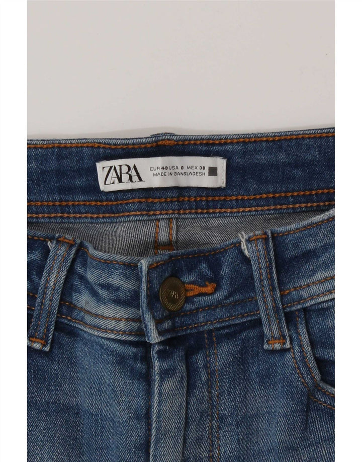 Zara Womens Distressed Slim Jeans EU 40 Medium W30 L27 Blue