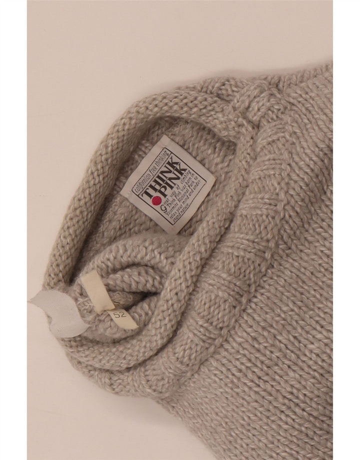 Think Pink Mens Crew Neck Jumper Sweater IT 52 Large Grey