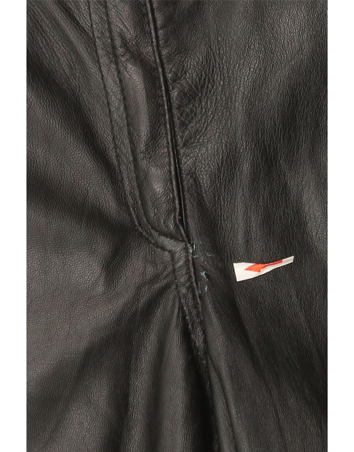 Scirocco Womens Tapered Leather Trousers IT 42 Medium W30 L29 Black Leather