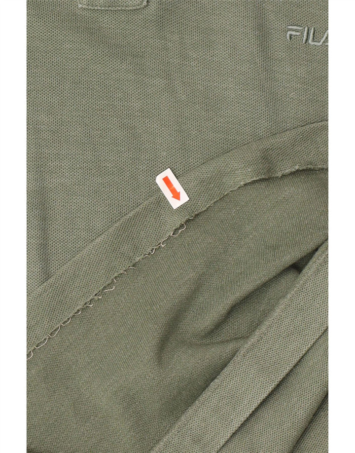 Fila Mens Polo Shirt IT 56 XL Green Cotton