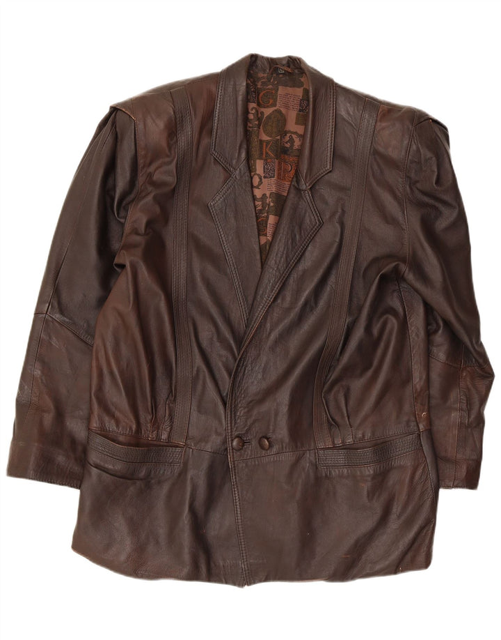Vintage Womens Leather Jacket IT 42 Medium Brown Leather