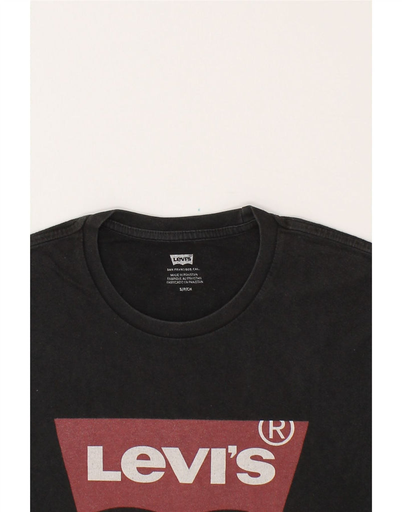 LEVI'S Mens Graphic T-Shirt Top Small Black Cotton Vintage Levi's and Second-Hand Levi's from Messina Hembry 