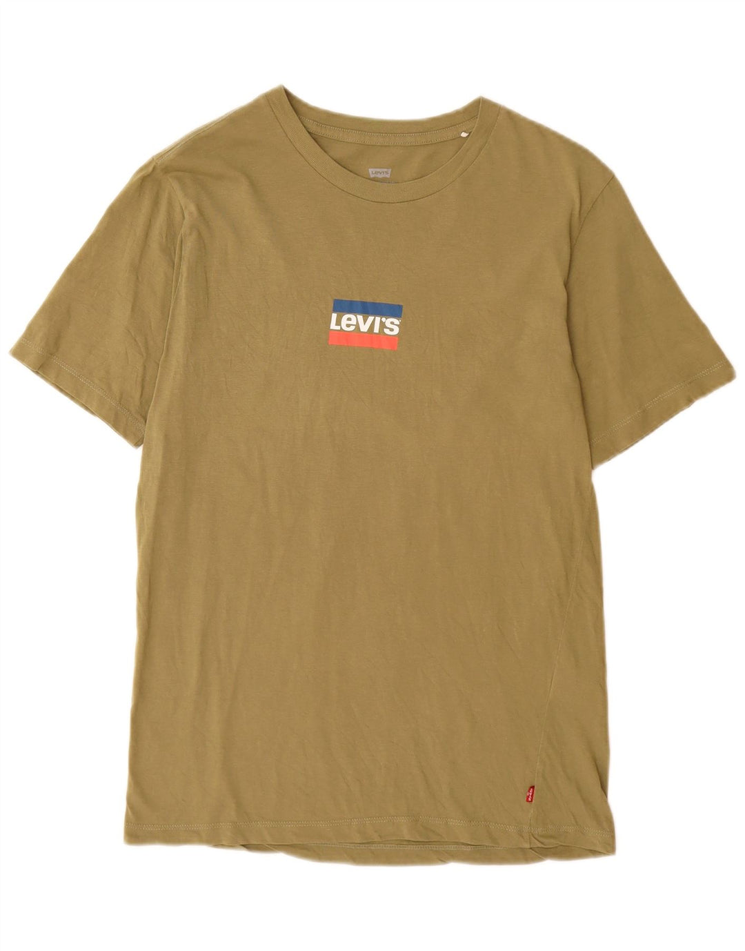 LEVI'S Mens Standard Fit Graphic T-Shirt Top Small Khaki Cotton
