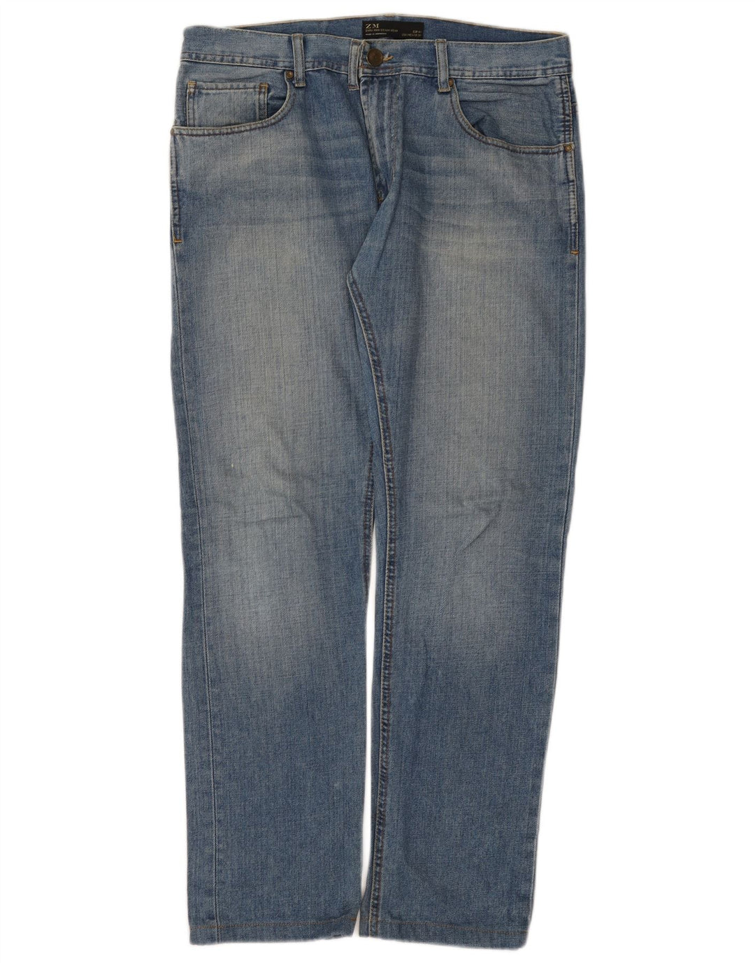 Zara Mens Straight Jeans EU 34 Large W34 L31 Blue