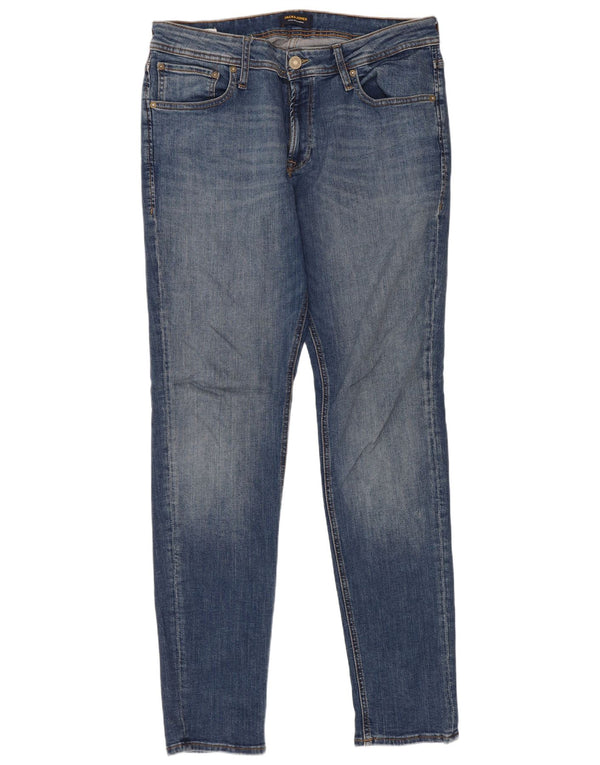 Jack & Jones Mens Skinny Jeans W36 L34 Blue Cotton