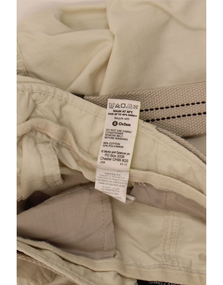 MARKS & SPENCER Mens Cargo Bermuda Shorts W38 XL Beige Cotton