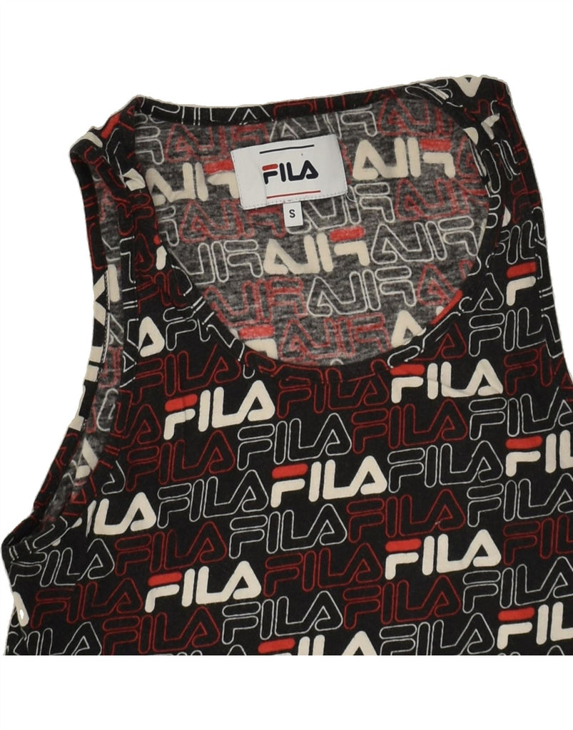 FILA Womens Graphic Vest Top UK 10 Small Multicoloured Cotton | Vintage Fila | Thrift | Second-Hand Fila | Used Clothing | Messina Hembry 