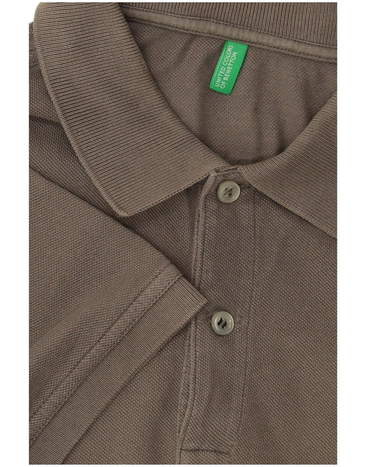BENETTON Mens Polo Shirt Medium Grey
