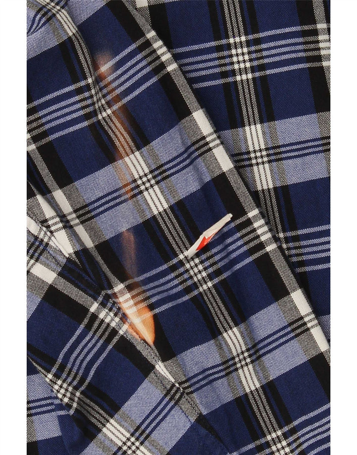 Tommy Hilfiger Mens Tall Shirt 4XL Navy Blue Check Cotton