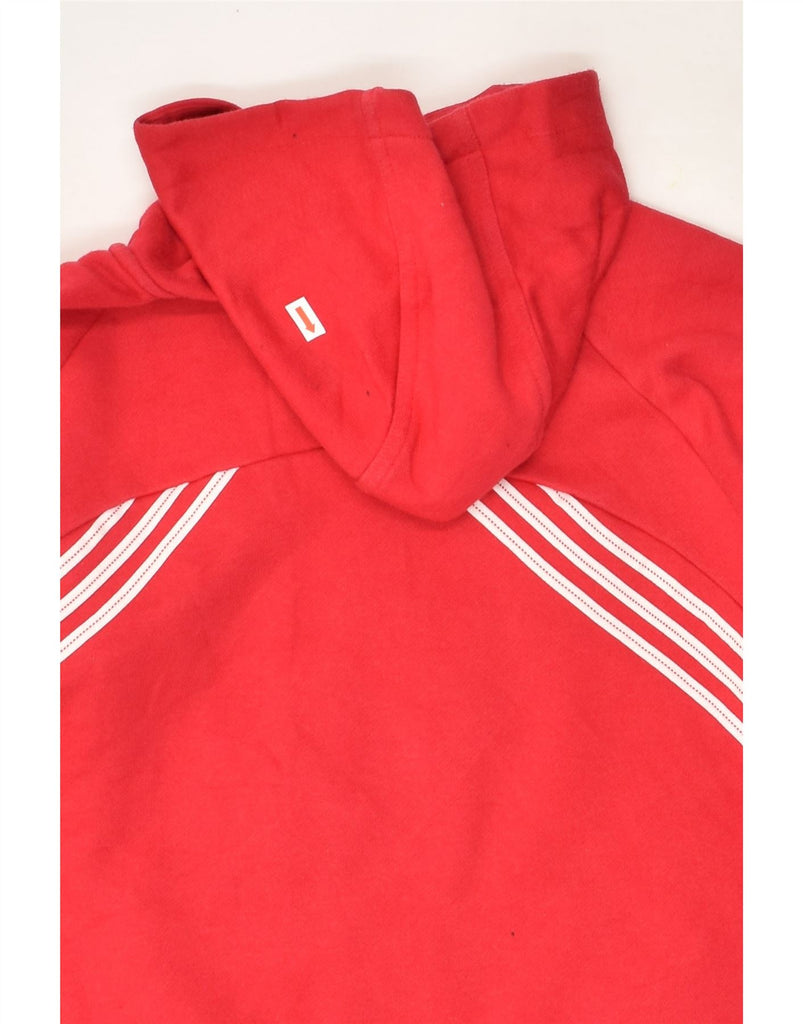 ADIDAS Womens Zip Hoodie Sweater UK 18 XL Red Cotton | Vintage Adidas | Thrift | Second-Hand Adidas | Used Clothing | Messina Hembry 