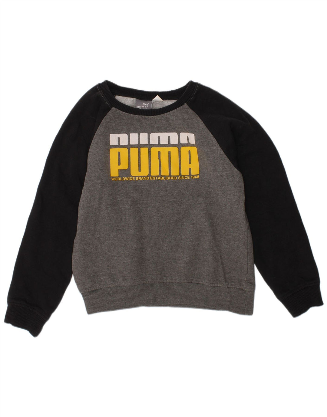 Puma Boys Graphic Sweatshirt Jumper 5-6 Years Grey Cotton