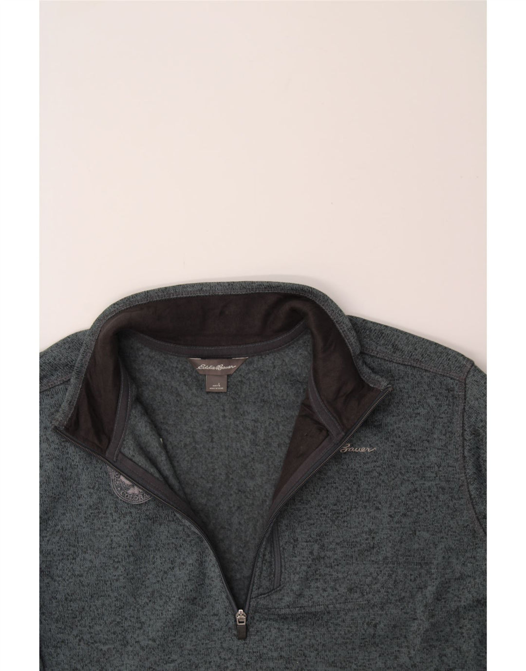 EDDIE BAUER Mens Zip Neck Pullover Tracksuit Top Large Green Polyester Vintage Eddie Bauer and Second-Hand Eddie Bauer from Messina Hembry 