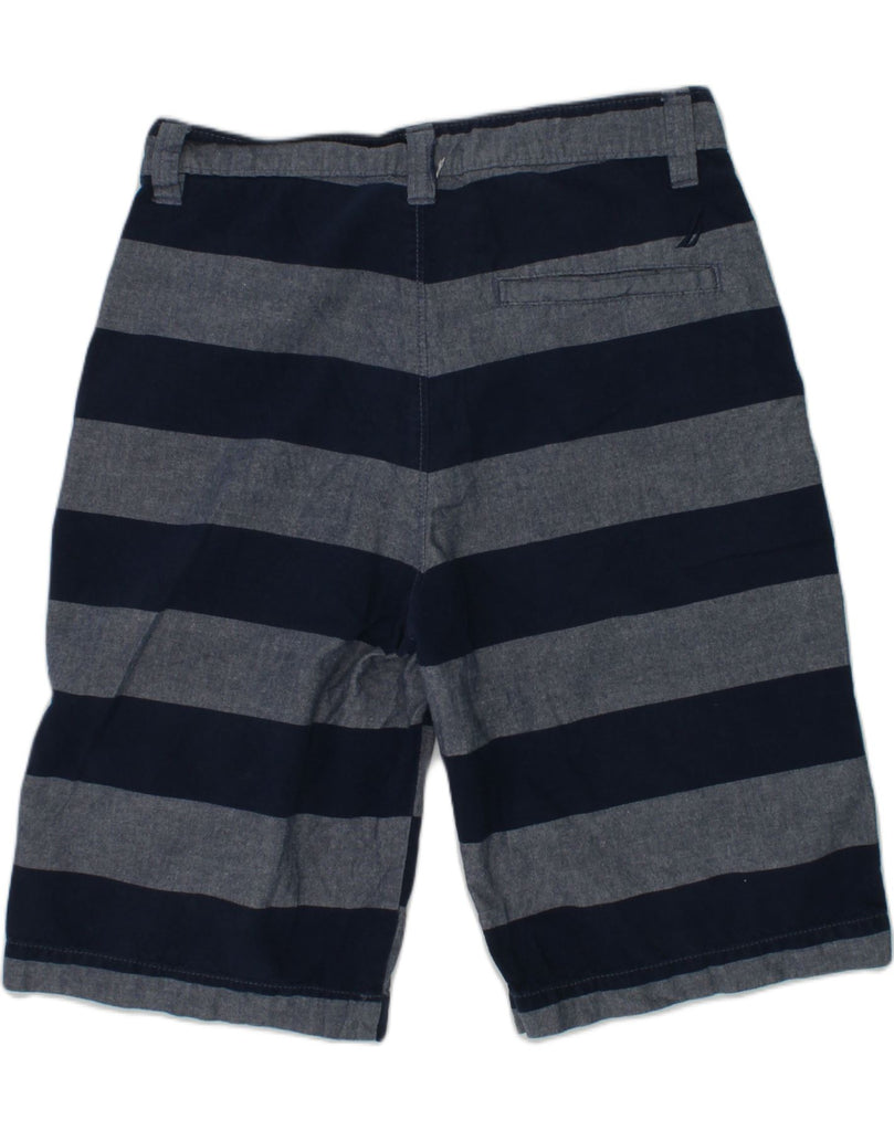 NAUTICA Boys Chino Shorts 11-12 Years W26 Navy Blue Striped Cotton | Vintage Nautica | Thrift | Second-Hand Nautica | Used Clothing | Messina Hembry 