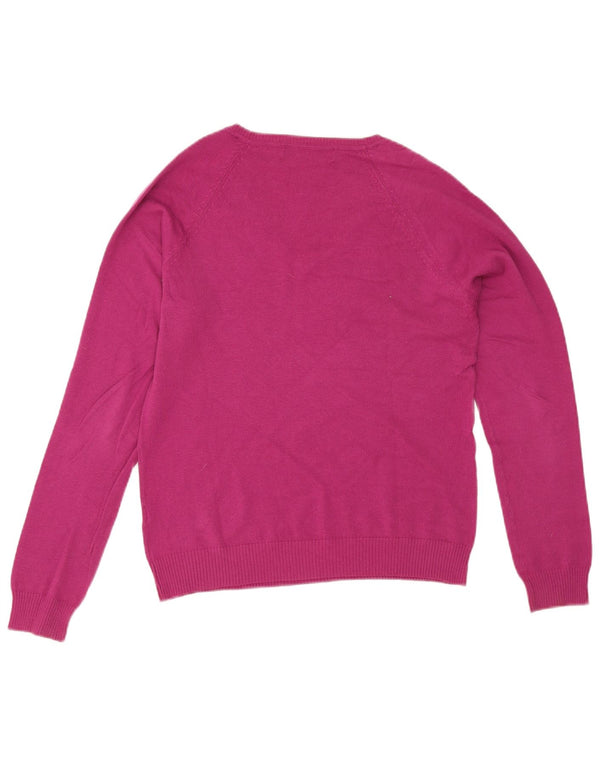 Zara Womens V-Neck Jumper Sweater UK 18 XL Purple Cotton