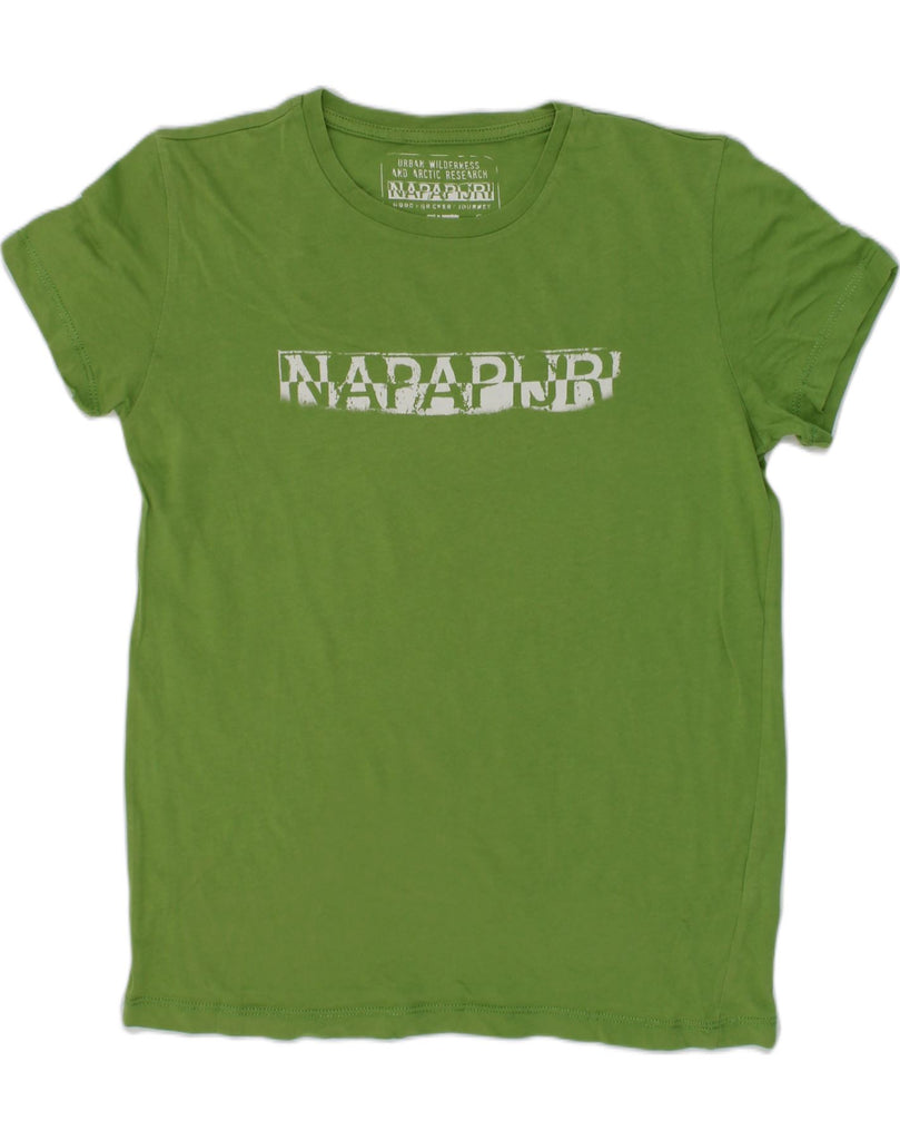 NAPAPIJRI Boys Graphic T-Shirt Top 9-10 Years Green Cotton | Vintage Napapijri | Thrift | Second-Hand Napapijri | Used Clothing | Messina Hembry 