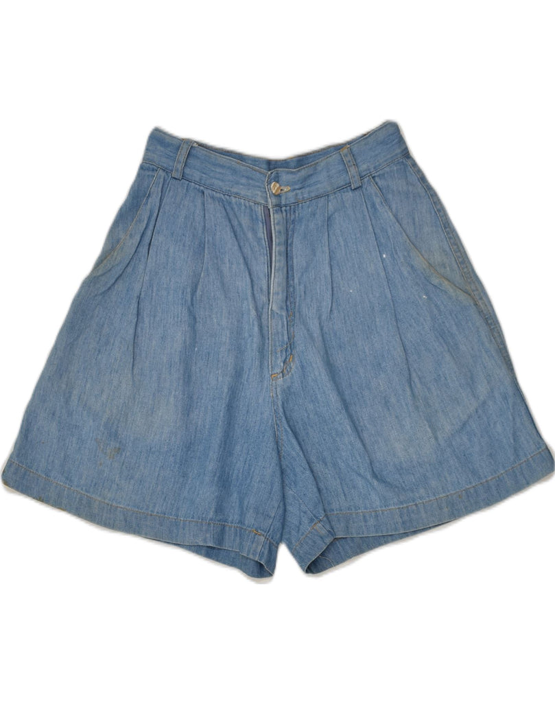 VINTAGE Womens High Waist Denim Shorts UK 6 XS W25  Blue Cotton | Vintage Vintage | Thrift | Second-Hand Vintage | Used Clothing | Messina Hembry 