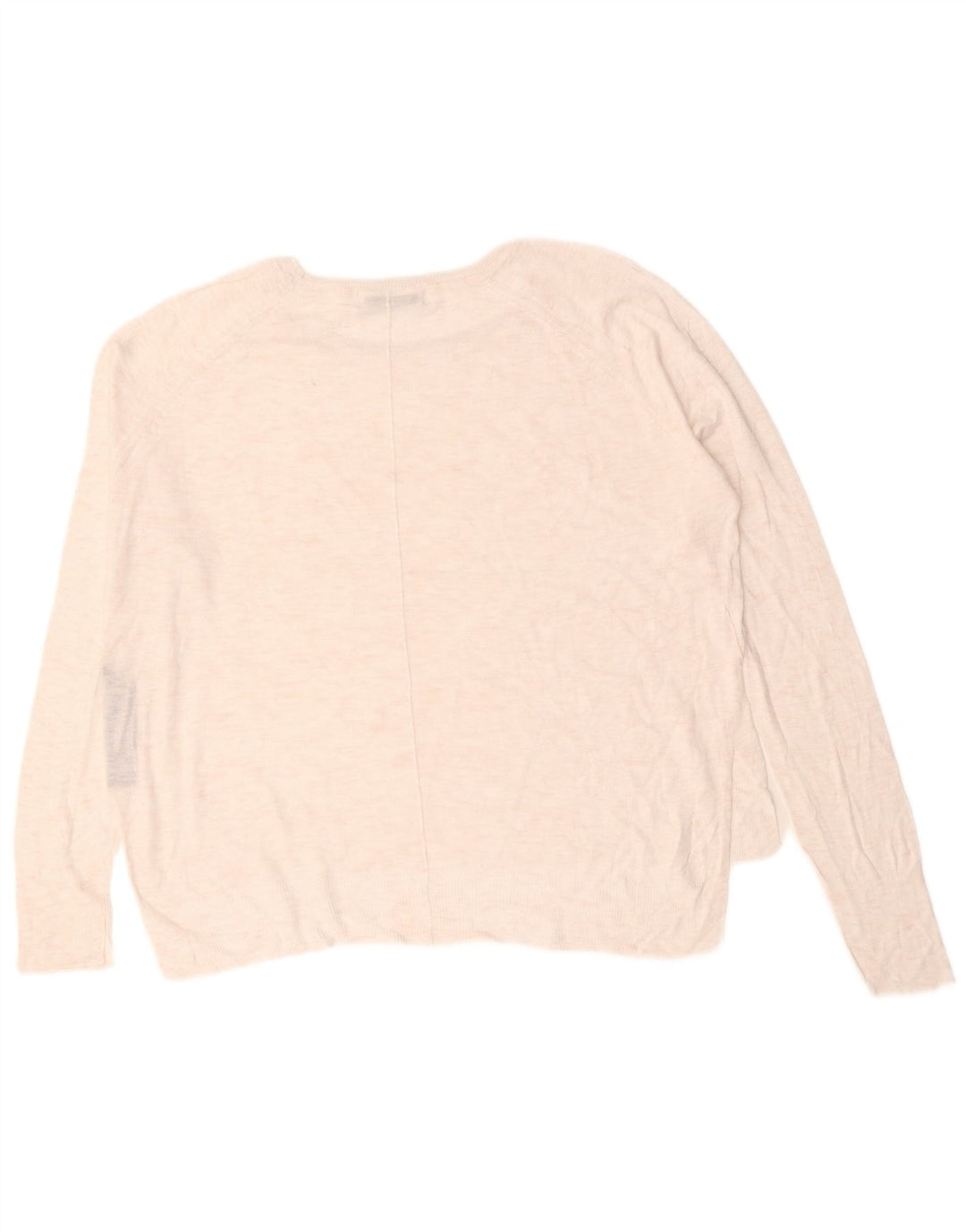 Zara Womens Oversized Crew Neck Jumper Sweater UK 16 Large White Viscose