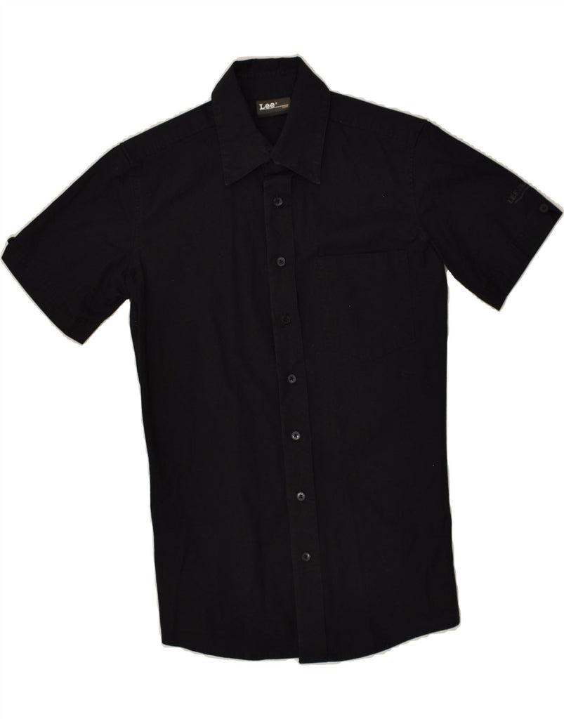 LEE Mens Short Sleeve Shirt Small Black Cotton | Vintage Lee | Thrift | Second-Hand Lee | Used Clothing | Messina Hembry 