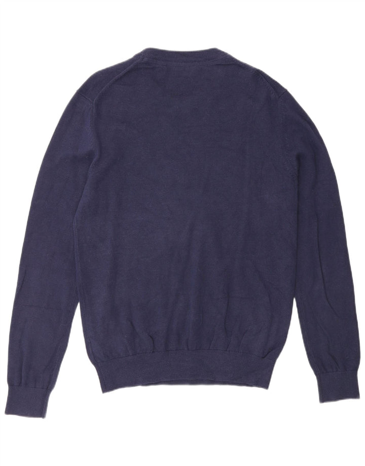 Izod Mens Crew Neck Jumper Sweater Medium Navy Blue Cotton