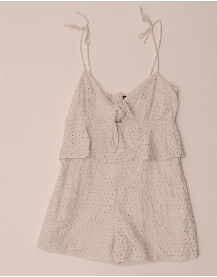 Zara Womens Playsuit UK 10 Small  White