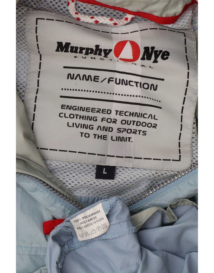 Murphy & Nye Mens Hooded Rain Jacket UK 40 Large Blue Polyamide
