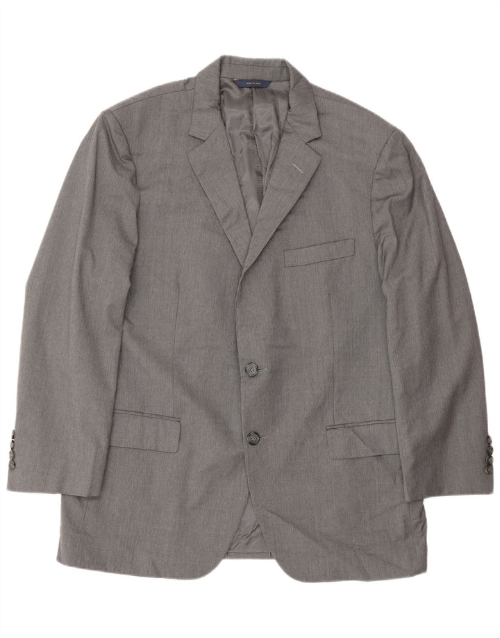 Brooks Brothers Mens Slim 2 Button Blazer Jacket UK 42 XL Grey Wool