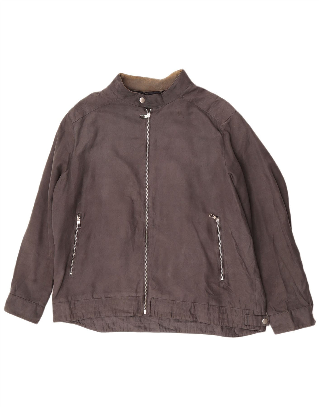 Marks & Spencer Mens Bomber Jacket UK 46 3XL Grey Polyester