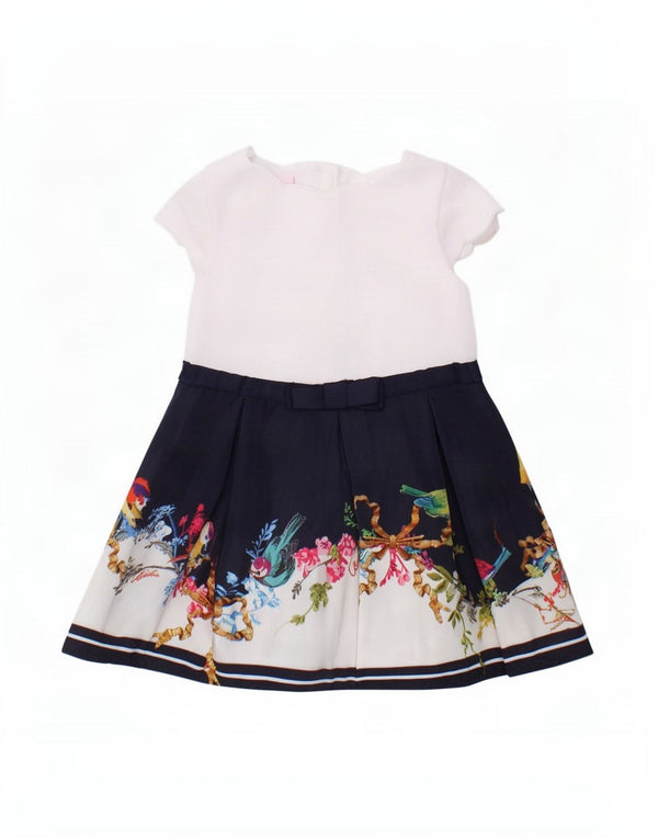 Ted Baker Baby Girls A-Line Dress 3-6 Months White Floral Polyester